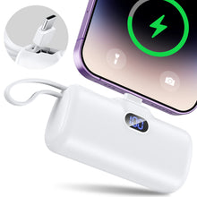 画像をギャラリービューアに読み込む, 【KYOTOEC】モバイルバッテリー 軽量 小型 6000mAh 大容量バッテリー ケーブル内蔵 携帯充電器