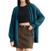 画像をギャラリービューアに読み込む, [Shiruku] カーディガン レディース ニット セーター 【ふわっと軽い・暖かい】 アウター Vネック 長袖 体型カバー ゆったり 前開き トップス 高伸縮 小顔 着痩せ 冷房対策 羽織り コート カジュアル オフィス 無地 通勤 通学 日常 春 秋 冬
