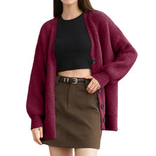 画像をギャラリービューアに読み込む, [Shiruku] カーディガン レディース ニット セーター 【ふわっと軽い・暖かい】 アウター Vネック 長袖 体型カバー ゆったり 前開き トップス 高伸縮 小顔 着痩せ 冷房対策 羽織り コート カジュアル オフィス 無地 通勤 通学 日常 春 秋 冬
