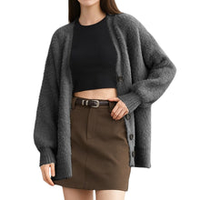 画像をギャラリービューアに読み込む, [Shiruku] カーディガン レディース ニット セーター 【ふわっと軽い・暖かい】 アウター Vネック 長袖 体型カバー ゆったり 前開き トップス 高伸縮 小顔 着痩せ 冷房対策 羽織り コート カジュアル オフィス 無地 通勤 通学 日常 春 秋 冬
