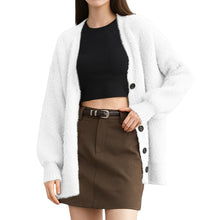 画像をギャラリービューアに読み込む, [Shiruku] カーディガン レディース ニット セーター 【ふわっと軽い・暖かい】 アウター Vネック 長袖 体型カバー ゆったり 前開き トップス 高伸縮 小顔 着痩せ 冷房対策 羽織り コート カジュアル オフィス 無地 通勤 通学 日常 春 秋 冬
