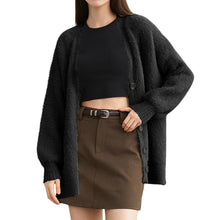 画像をギャラリービューアに読み込む, [Shiruku] カーディガン レディース ニット セーター 【ふわっと軽い・暖かい】 アウター Vネック 長袖 体型カバー ゆったり 前開き トップス 高伸縮 小顔 着痩せ 冷房対策 羽織り コート カジュアル オフィス 無地 通勤 通学 日常 春 秋 冬
