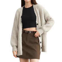 画像をギャラリービューアに読み込む, [Shiruku] カーディガン レディース ニット セーター 【ふわっと軽い・暖かい】 アウター Vネック 長袖 体型カバー ゆったり 前開き トップス 高伸縮 小顔 着痩せ 冷房対策 羽織り コート カジュアル オフィス 無地 通勤 通学 日常 春 秋 冬
