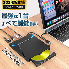画像をギャラリービューアに読み込む, DVDドライブ 外付け 【6In1新モデル・多機能・USB3.0】 CD/DVDプレイヤー (GQ-LT803-BK)
