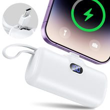 画像をギャラリービューアに読み込む, 【Iversan】モバイルバッテリー 軽量 小型 6000ｍAh 大容量バッテリー ケーブル内蔵 携帯充電器
