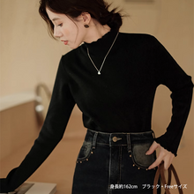 画像をギャラリービューアに読み込む, レディース トップス ニット ハイネック 長袖 タートルネック セーター インナー レイヤード 薄手 軽量 ストレッチ タイト 無地 万能 着回し もっちり 肌触り
