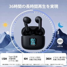 画像をギャラリービューアに読み込む, ワイヤレスイヤホン Bluetooth 5.3 イヤホン Hi-Fi高音質   EJ-SX05-BK
