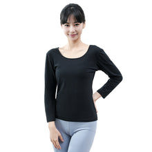画像をギャラリービューアに読み込む, 【Augustre】あったかインナー レディース インナーシャツ 長袖 Uネック ネックひろめ レディースインナー 保温 保湿 ヒートテック ストレッチ綿混 8分袖 長袖 防寒 肌着 秋 冬
