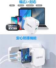 画像をギャラリービューアに読み込む, 充電の達人 PD 充電器 65W Type C 急速充電器 USB-A + USB-C
