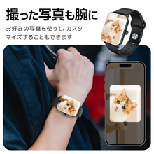 画像をギャラリービューアに読み込む, スマートウォッチ 通話機能心拍測定 健康管理 着信通知 100種スポーツモード 腕時計 iPhone Android対応 プレゼント
