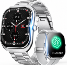 画像をギャラリービューアに読み込む, スマートウォッチ【2.01インチ大画面・Bluetooth5.3搭載】IP68防水 24種類運動モード 活動量計 睡眠モニター 歩数・距離・消費カロリー記録
