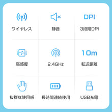 画像をギャラリービューアに読み込む, マウス ワイヤレスマウス 無線 Bluetoothマウス 超静音 バッテリー内蔵(B105)
