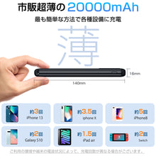 画像をギャラリービューアに読み込む, モバイルバッテリー iPhone 軽量 20000mAh 大容量 USB-A+Type-C入出力ポート(CDB-VA01-BK)

