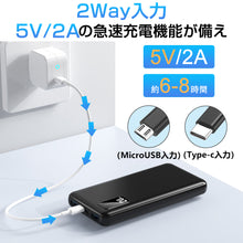 画像をギャラリービューアに読み込む, モバイルバッテリー iPhone 軽量 20000mAh 大容量 USB-A+Type-C入出力ポート(CDB-VA01-BK)
