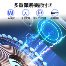 画像をギャラリービューアに読み込む, ワイヤレス充電器 ケーブル 急速充電 iphone13 12 最大15W出力 Type-C端子 (WXC-01)
