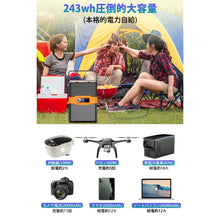 画像をギャラリービューアに読み込む, ポータブル電源 大容量 67500mAh/243Wh 蓄電池 (PS001)
