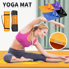 画像をギャラリービューアに読み込む, ヨガマット 10mm 収納ケース付き トレーニングマット エクササイズマット (SP-YJD)
